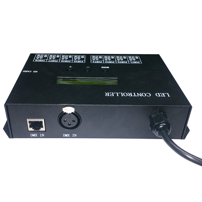 AC 220V LED controller,full color programmable,DMX512 controller,8 ports drive 8192 pixels,can connect DMX console,support many chips. For LED Strip light AC 220V LED controller,full color programmable,DMX512 controller,8 ports drive 8192 pixels,can connect DMX console,support many chips. For LED Strip light